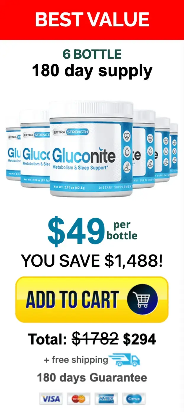 GlucoNite - 6 Bottles